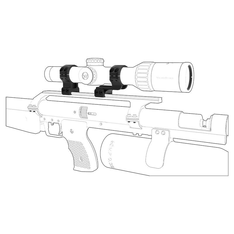 Load image into Gallery viewer, 30MM 1.25IN CANTILEVER WEAVER / DOVETAIL RINGS