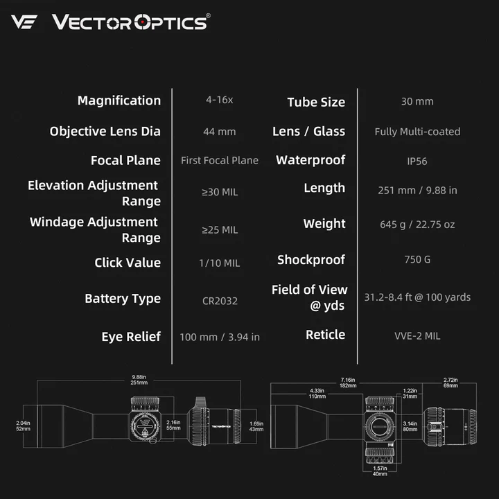 Load image into Gallery viewer, Small Game Hunting | Veyron GenII 4-16x44 HD DCR FFP FT/HFT Rifle Scope (SCFF-78)