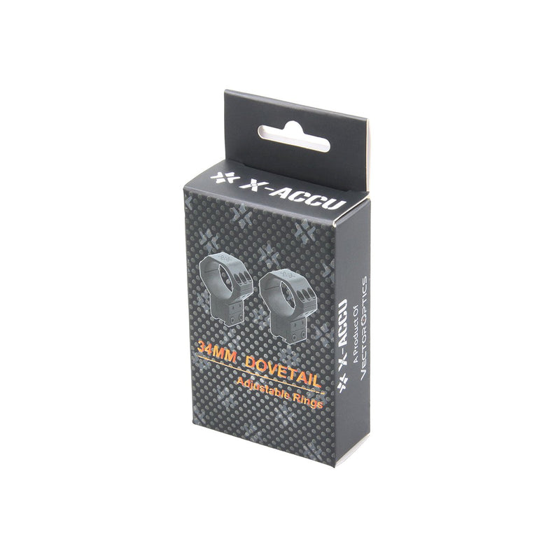 Load image into Gallery viewer, X-ACCU 34mm Adjustable Elevation Dovetail Rings - Vector Optics Online Store