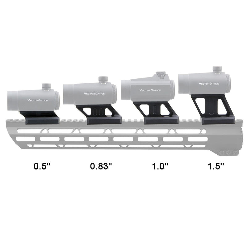 Load image into Gallery viewer, 1.5" Profile Cantilever Picatinny Riser Mount Details