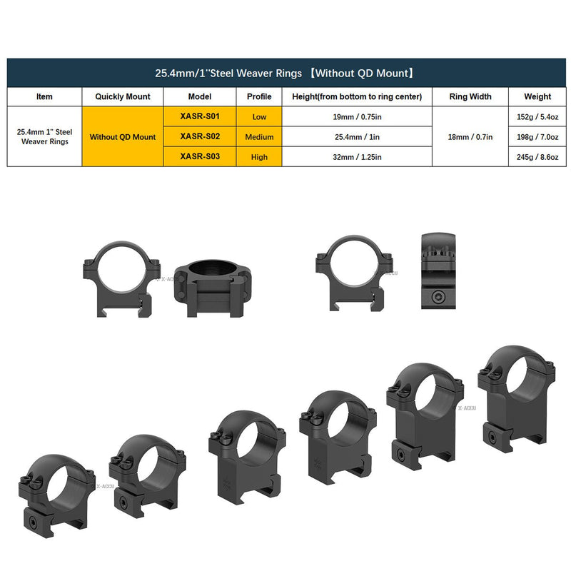 Load image into Gallery viewer, X-Accu Steel Scope Rings - Vector Optics Online Store
