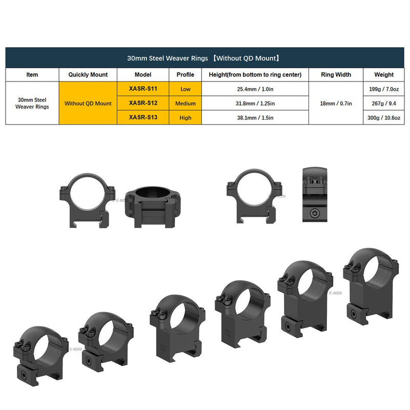 Load image into Gallery viewer, X-Accu Steel Scope Rings - Vector Optics Online Store