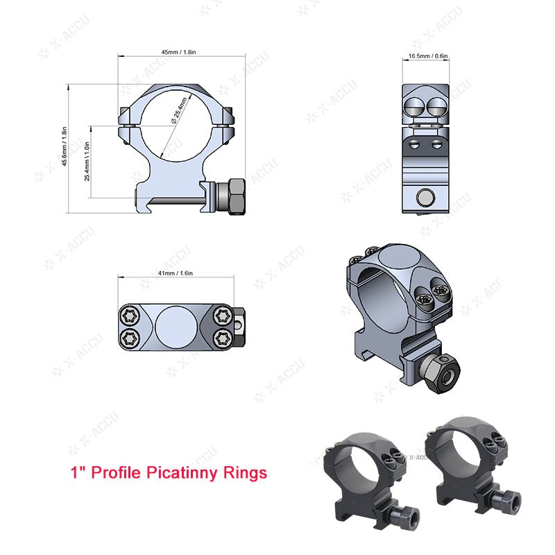 Load image into Gallery viewer, X-Accu 25.4mm/30mm/34mm Scope Rings - Vector Optics Online Store