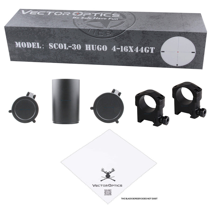 Load image into Gallery viewer, Vector Optics Hugo 4-16x44 GT 1 Inch Riflescope Min 10Y Illuminated Glass Reticle Turret Lock Side Focus Rem 700 Ruge 10/22