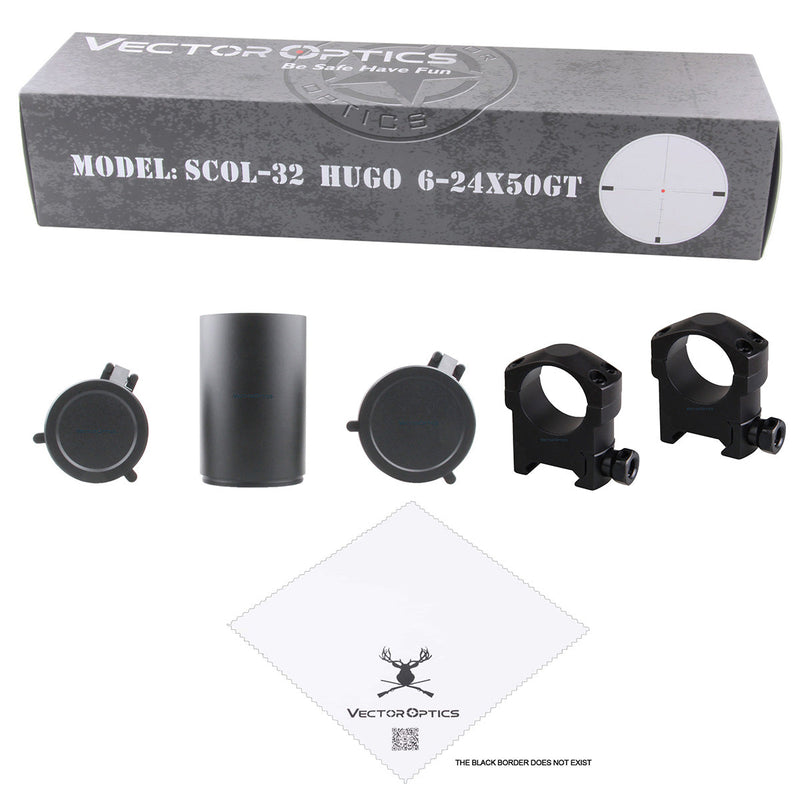 Load image into Gallery viewer, Vector Optics Hugo 6-24x50 GT 1 Inch Riflescope Hunting Rifle Scopes Min 10Y Illuminated Turret Lock Side Focus .223 .308win