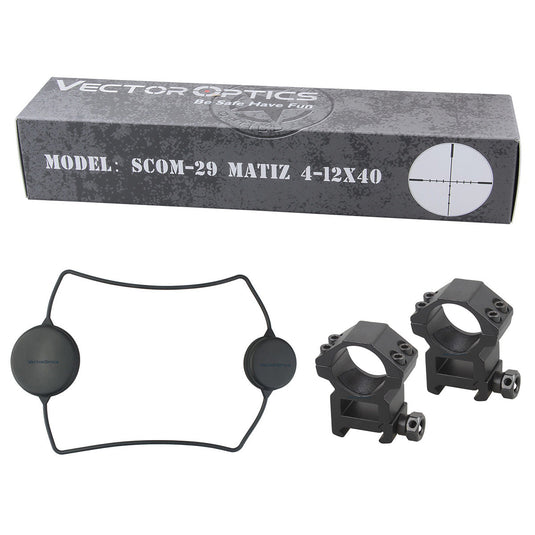 Vector Optics Matiz 4-12x40 AO 25.4mm 1 Inch Vamint Hunting Rifle Scope .22 Shooting Edge to Edge Image with Mount Ring