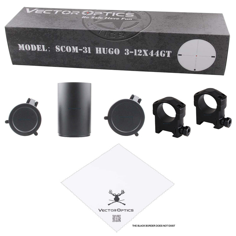 Load image into Gallery viewer, Vector Optics Hugo 3-12x44 E Field Target Shooting 1 Inch Riflescope Min 10 Yds Etched Glass Reticle Turret Lock Side Focus