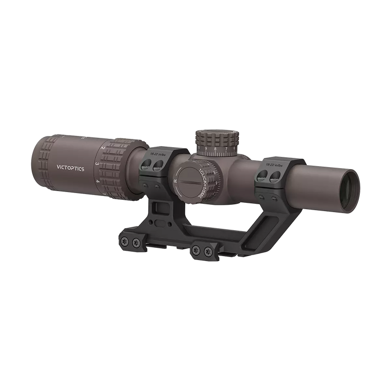 Load image into Gallery viewer, S6 1-6×24 LPVO SFP Burnt Brown Rifle Scope w/ 1- Piece Extreme High Picatinny AR Mount Kit (OPSL123)
