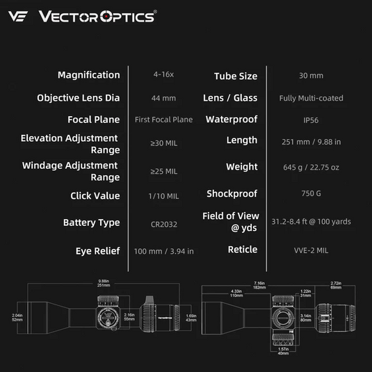 Small Game Hunting | Veyron GenII 4-16x44 HD DCR FFP FT/HFT Rifle Scope (SCFF-78)