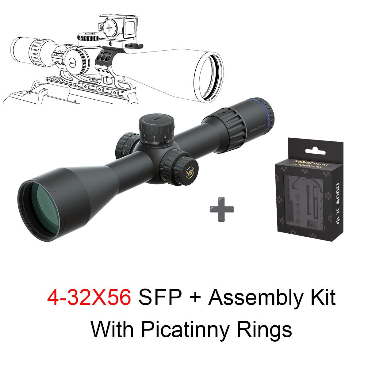Tauron 4-32x56 ED SFP Rifle Scope (SCOL-56)
