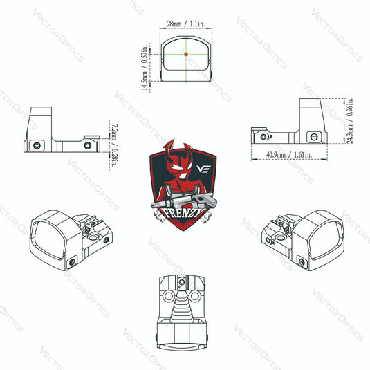 Frenzy Mini Red Dot Sight (SCRD-43/SCRD-M43)