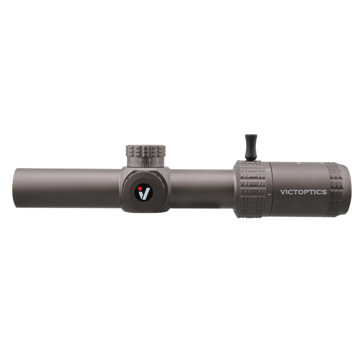 VictOptics S6 1-6x24 SFP LPVO Burnt Brown Color side detail