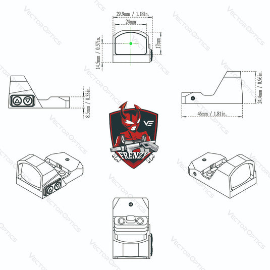 Frenzy 1x17x24 Pistol Green Dot Sight