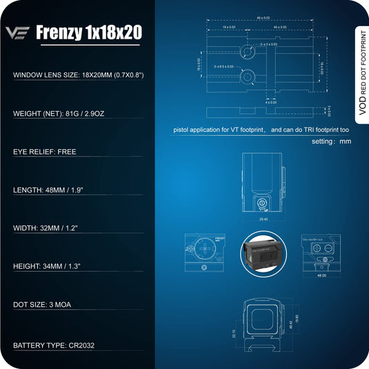 Enclosed 3MOA Reflex Sight | Frenzy Plus 1x18x20