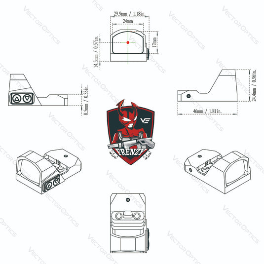 Frenzy 1x17x24 Red Dot Sight design 