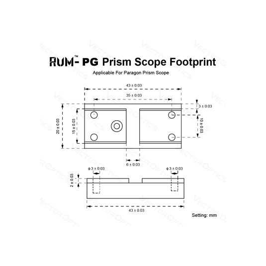 Paragon Prism Scope Low Picatinny Mount RUM - Vector Optics Online Store