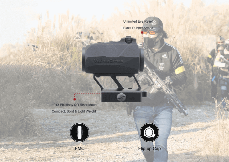 Load image into Gallery viewer, Maverick-IV 1x20 Mini Rubber Armored Reflex Sight MIL
