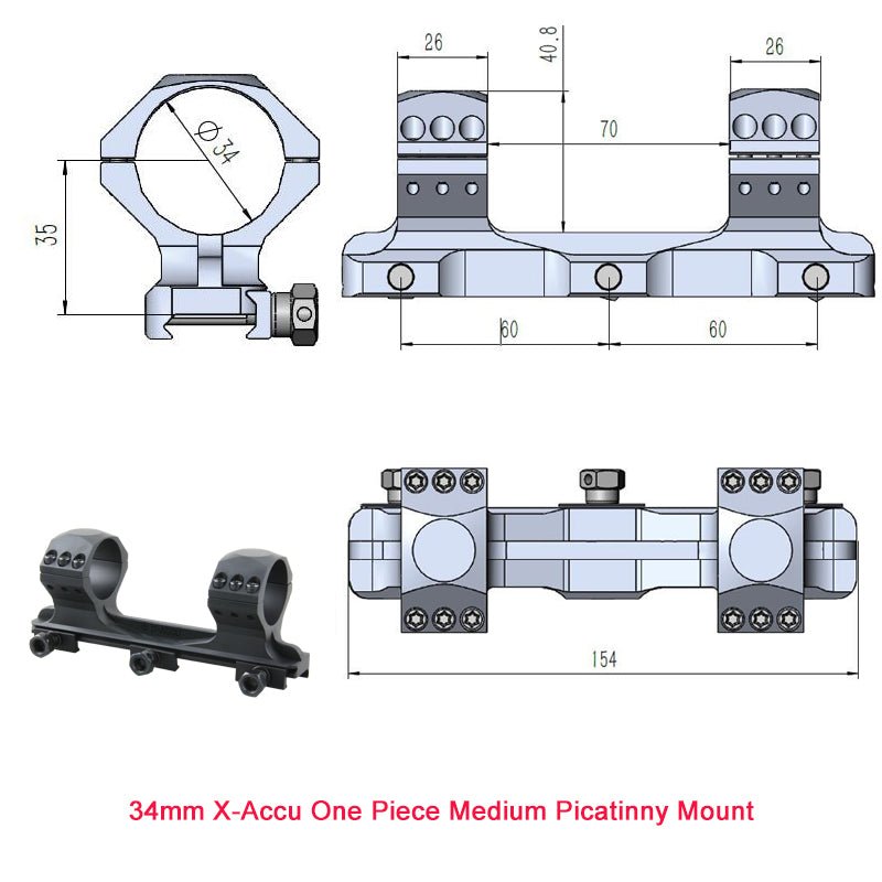 Load image into Gallery viewer, X-Accu Mighty 34mm Scope Rings - Vector Optics Online Store
