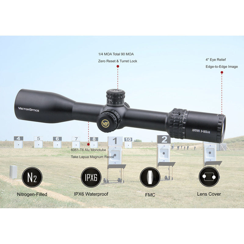 Load image into Gallery viewer, Aston 3-18X44 SFP Tactical Riflescope Details
