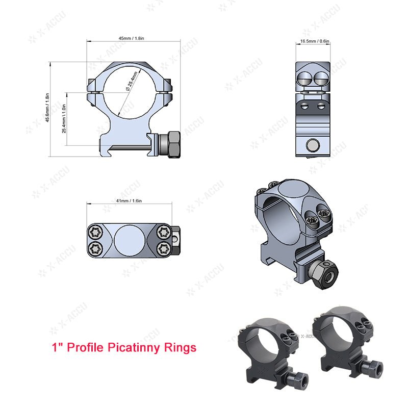 Load image into Gallery viewer, X-Accu 25.4mm/30mm/34mm Scope Rings - Vector Optics Online Store
