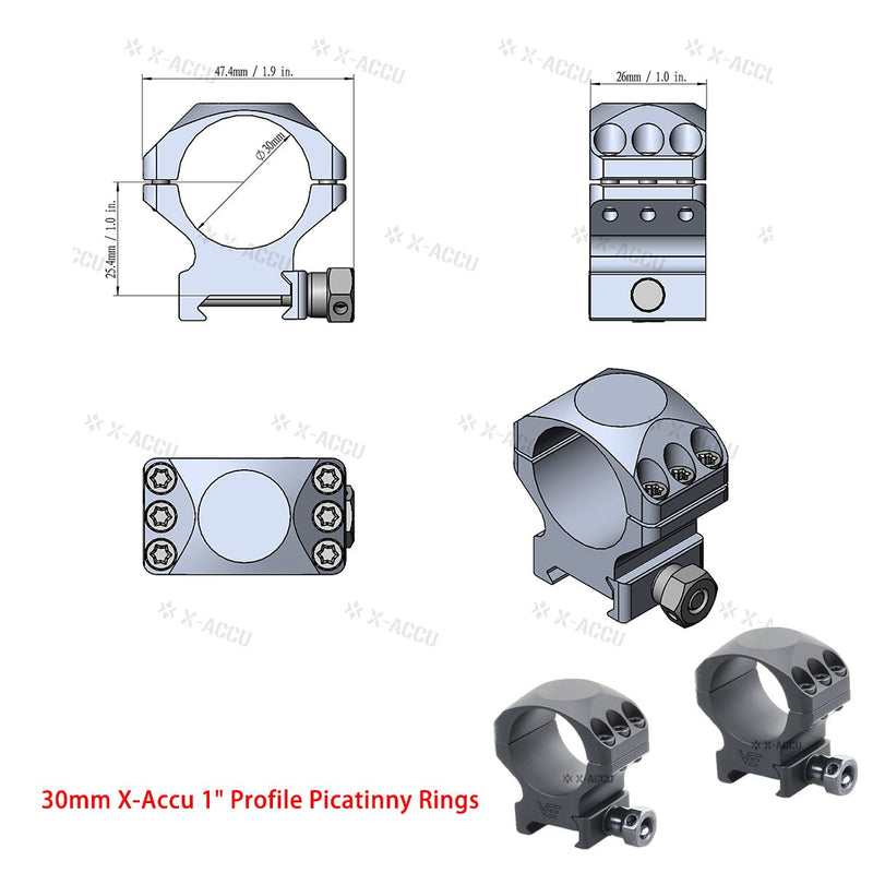 Load image into Gallery viewer, X-Accu Mighty 30mm Scope Rings - Vector Optics Online Store
