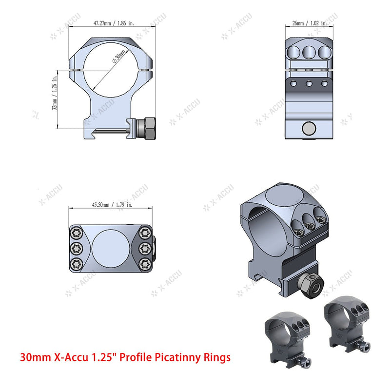 Load image into Gallery viewer, X-Accu Mighty 30mm Scope Rings - Vector Optics Online Store
