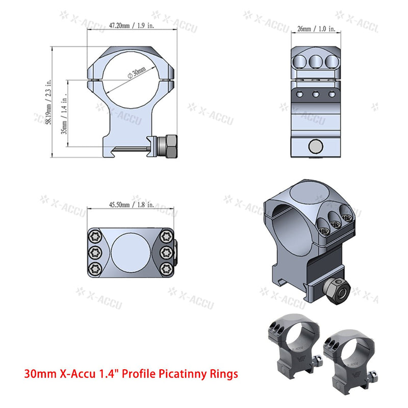 Load image into Gallery viewer, X-Accu Mighty 30mm Scope Rings - Vector Optics Online Store
