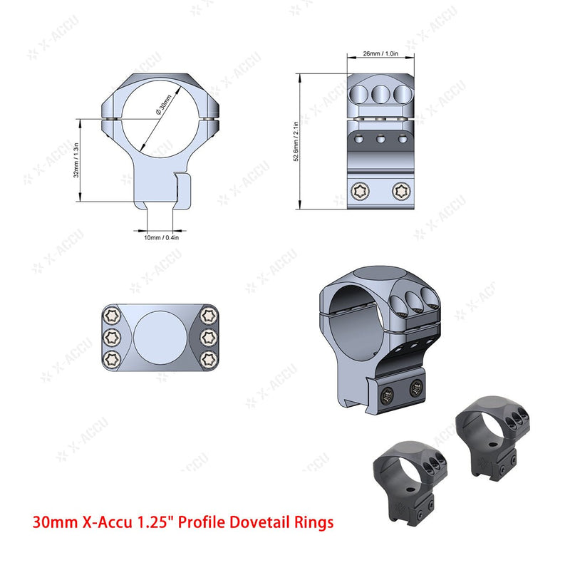 Load image into Gallery viewer, X-Accu Mighty 30mm Scope Rings - Vector Optics Online Store
