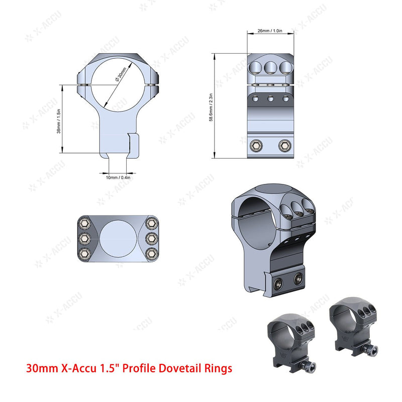 Load image into Gallery viewer, X-Accu Mighty 30mm Scope Rings - Vector Optics Online Store
