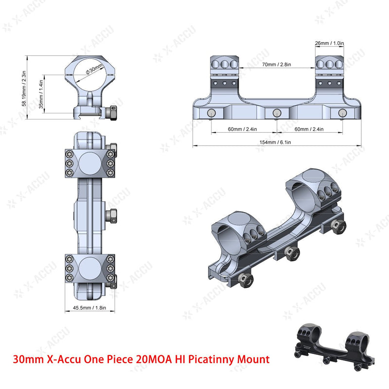 Load image into Gallery viewer, X-Accu Mighty 30mm Scope Rings - Vector Optics Online Store
