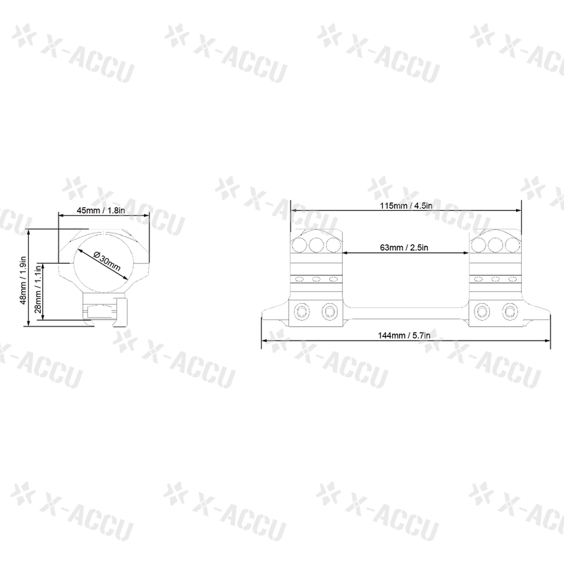 Load image into Gallery viewer, X-ACCU 30/34mm One Piece Dovetail &amp; Picatinny Rings Mount - Vector Optics Online Store
