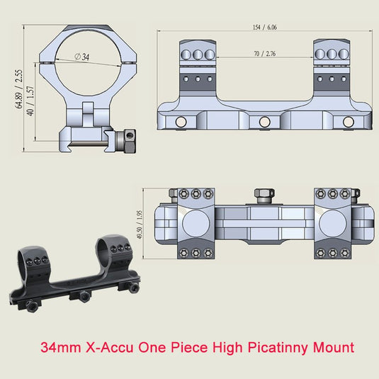 X-Accu Mighty 34mm Scope Rings - Vector Optics Online Store