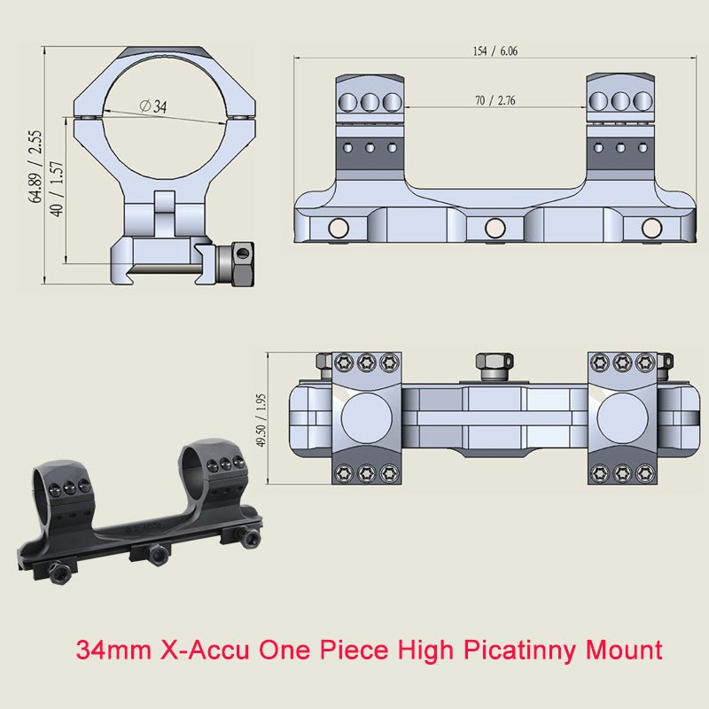 Load image into Gallery viewer, X-Accu Mighty 34mm Scope Rings - Vector Optics Online Store
