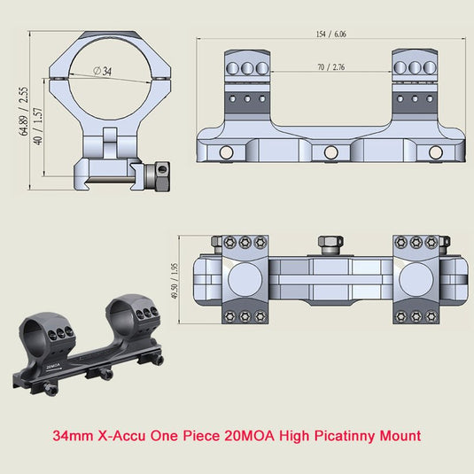 X-Accu Mighty 34mm Scope Rings - Vector Optics Online Store