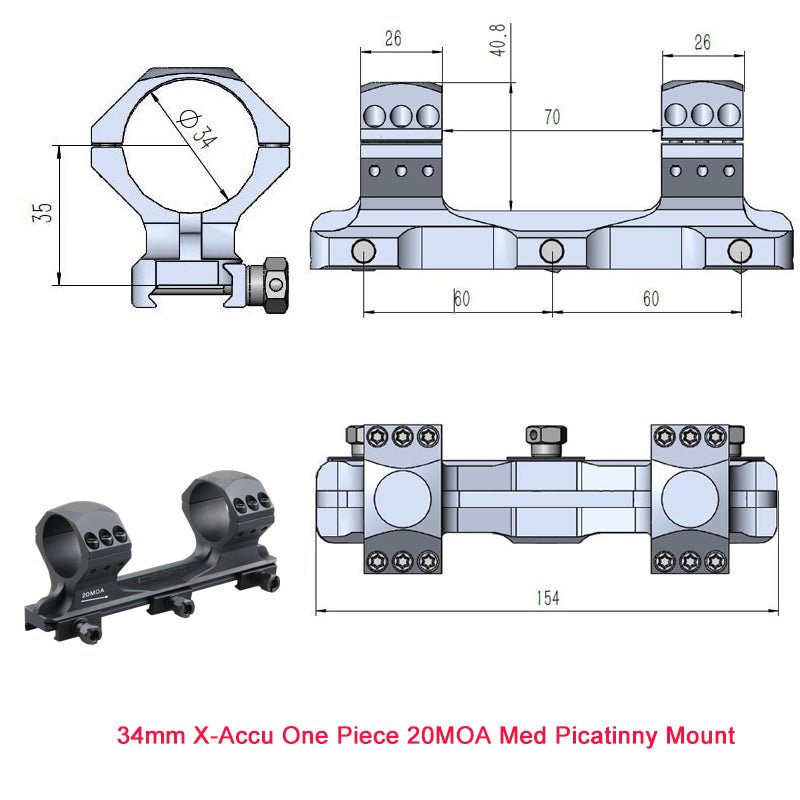 Load image into Gallery viewer, X-Accu Mighty 34mm Scope Rings - Vector Optics Online Store
